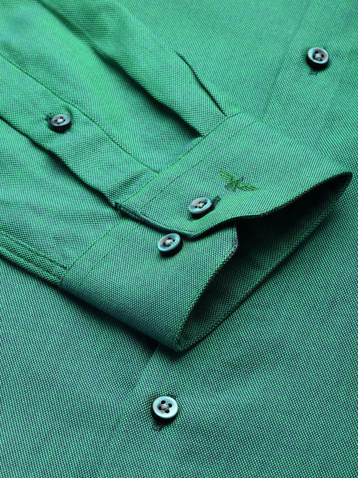 Park Avenue Pure Cotton Self Design Slim Fit Formal Shirt