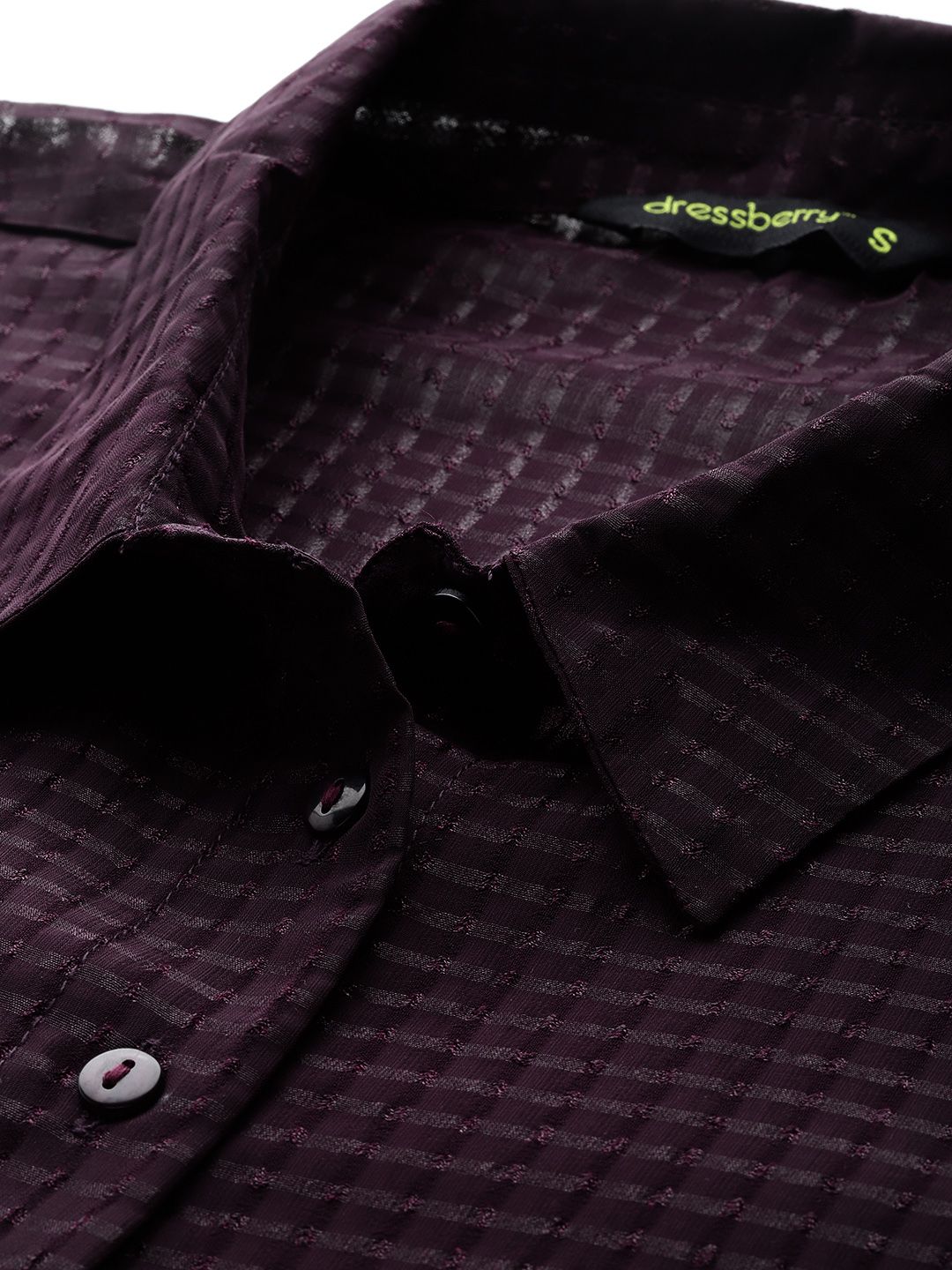 DressBerry Dobby Weave Self-Striped Casual Shirt