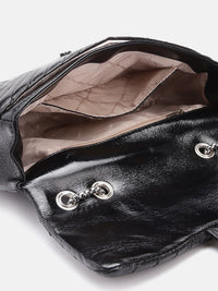Lino Perros Structured Shoulder Bag with Quilted Detail