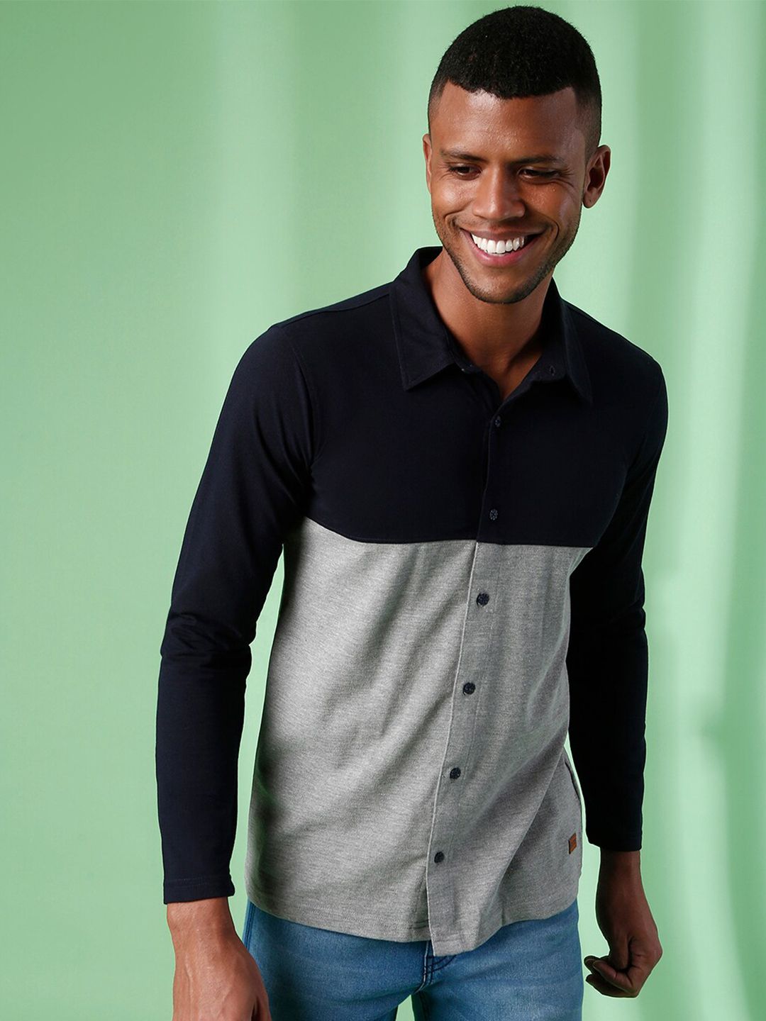 Campus Sutra Men Blue Classic Casual Shirt