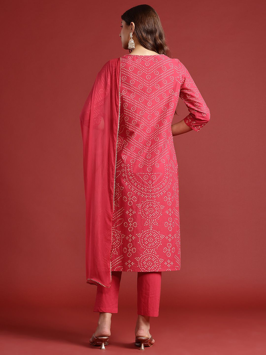 Anouk Ethnic Motifs Printed Pure Cotton Kurta with Trousers & Dupatta