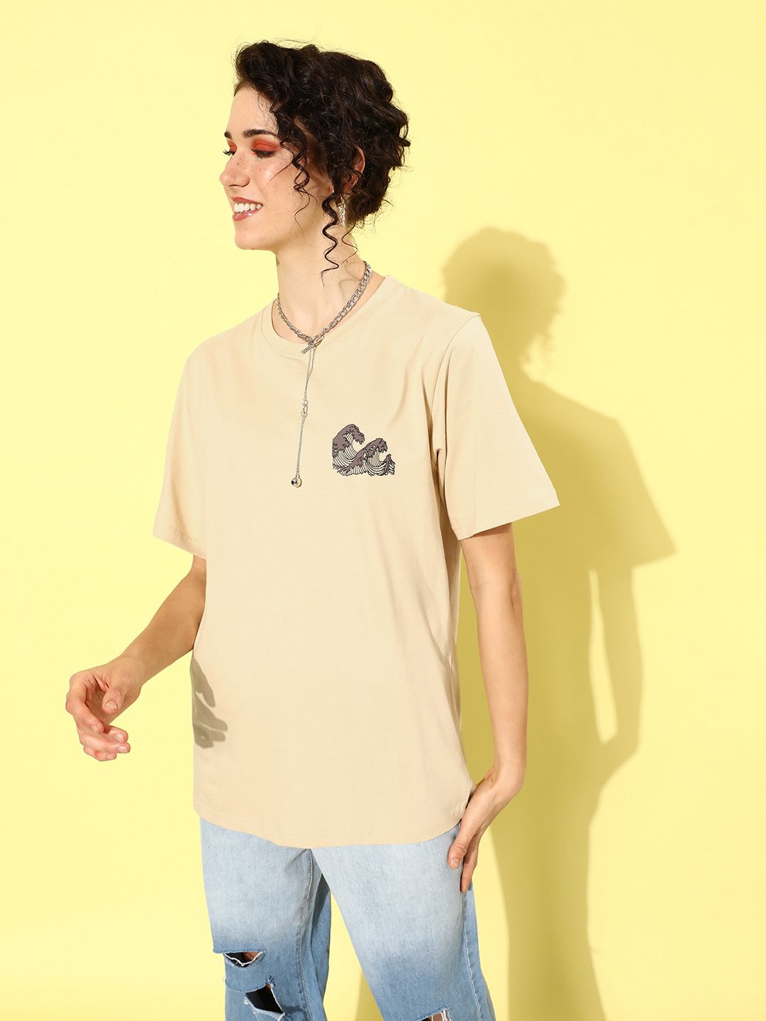 DILLINGER Women Graphic Printed Oversized T-shirt