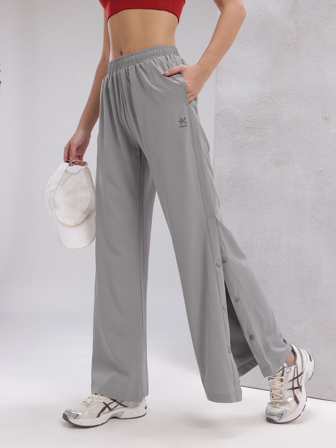 HRX by Hrithik Roshan Women Rapid-Dry Training Track Pants with Side Slits