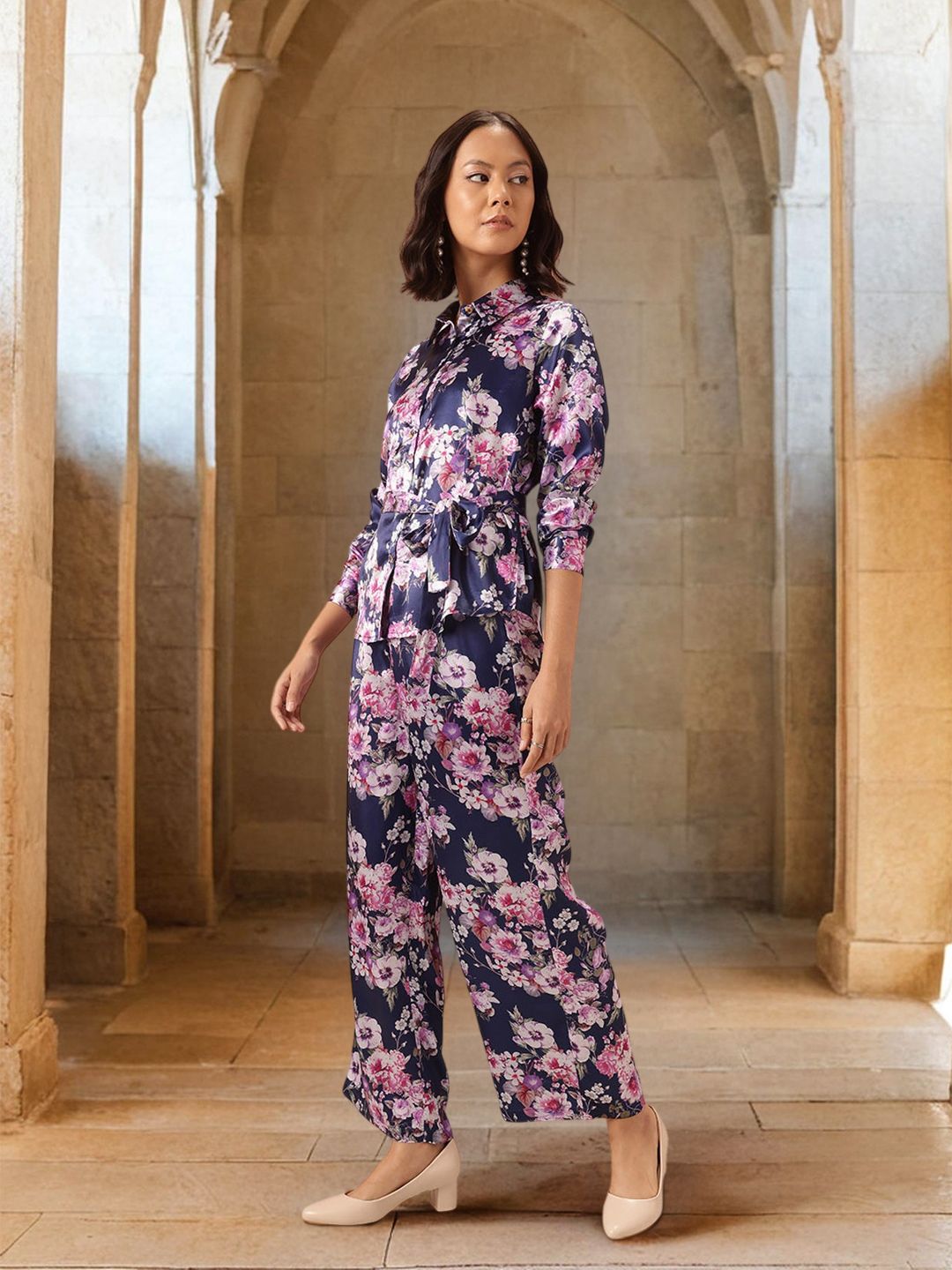 all about you Floral Printed Co-Ords with Tie-Up Belt