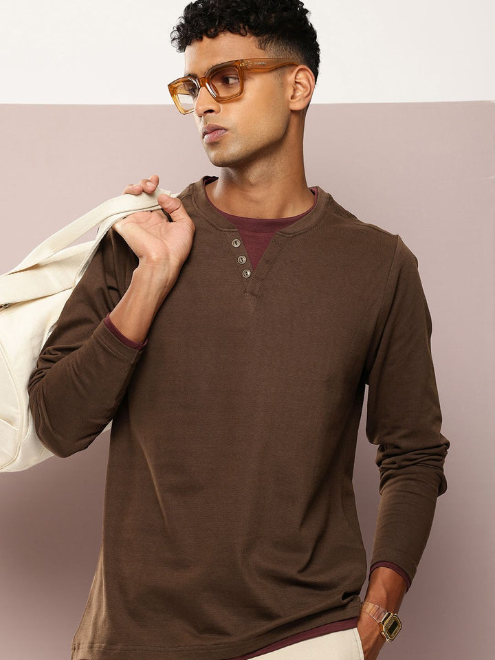 DILLINGER Men Airtex Fabric Solid T-shirt