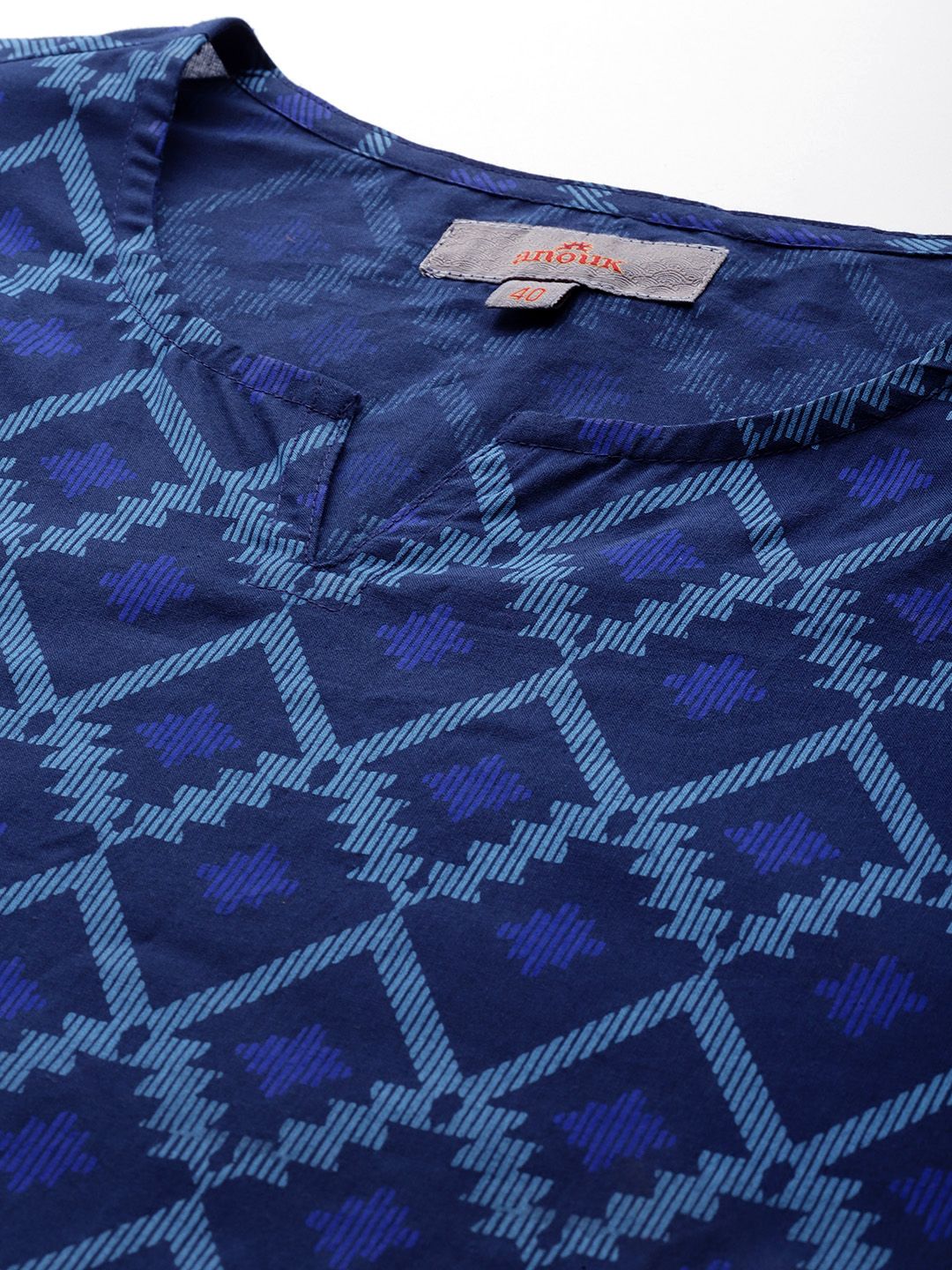 Anouk Pure Cotton Printed High-Low Kurta