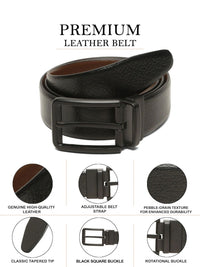 Teakwood Leathers Men Textured Leather Reversible Belt