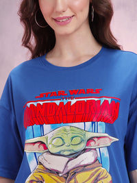 DressBerry The Mandalorian Print Drop-Shoulder Sleeves Pure Cotton Oversized T-shirt