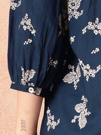 all about you Floral Print Puff Sleeves Cotton Top