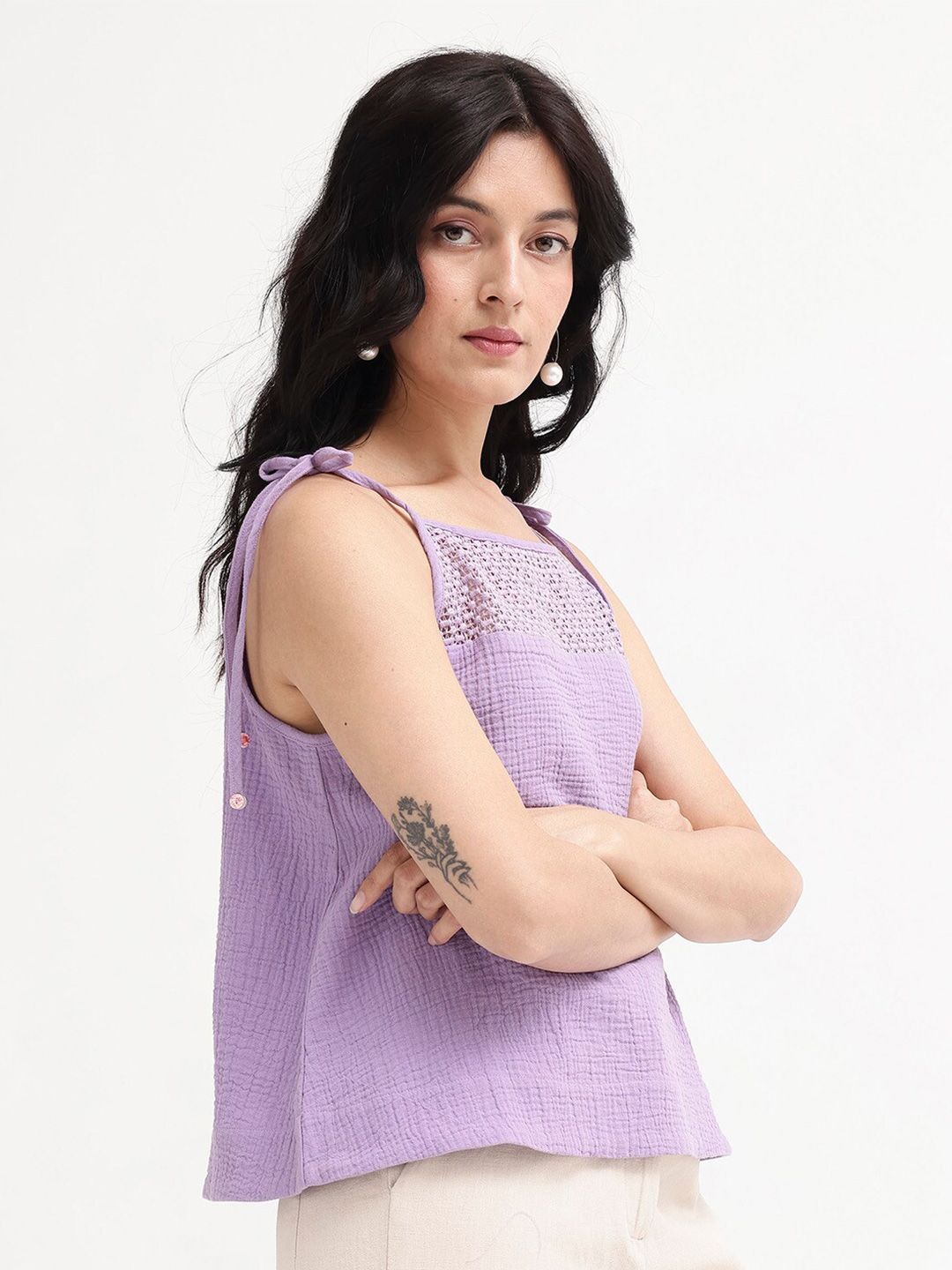 RAREISM Striped Cotton Top