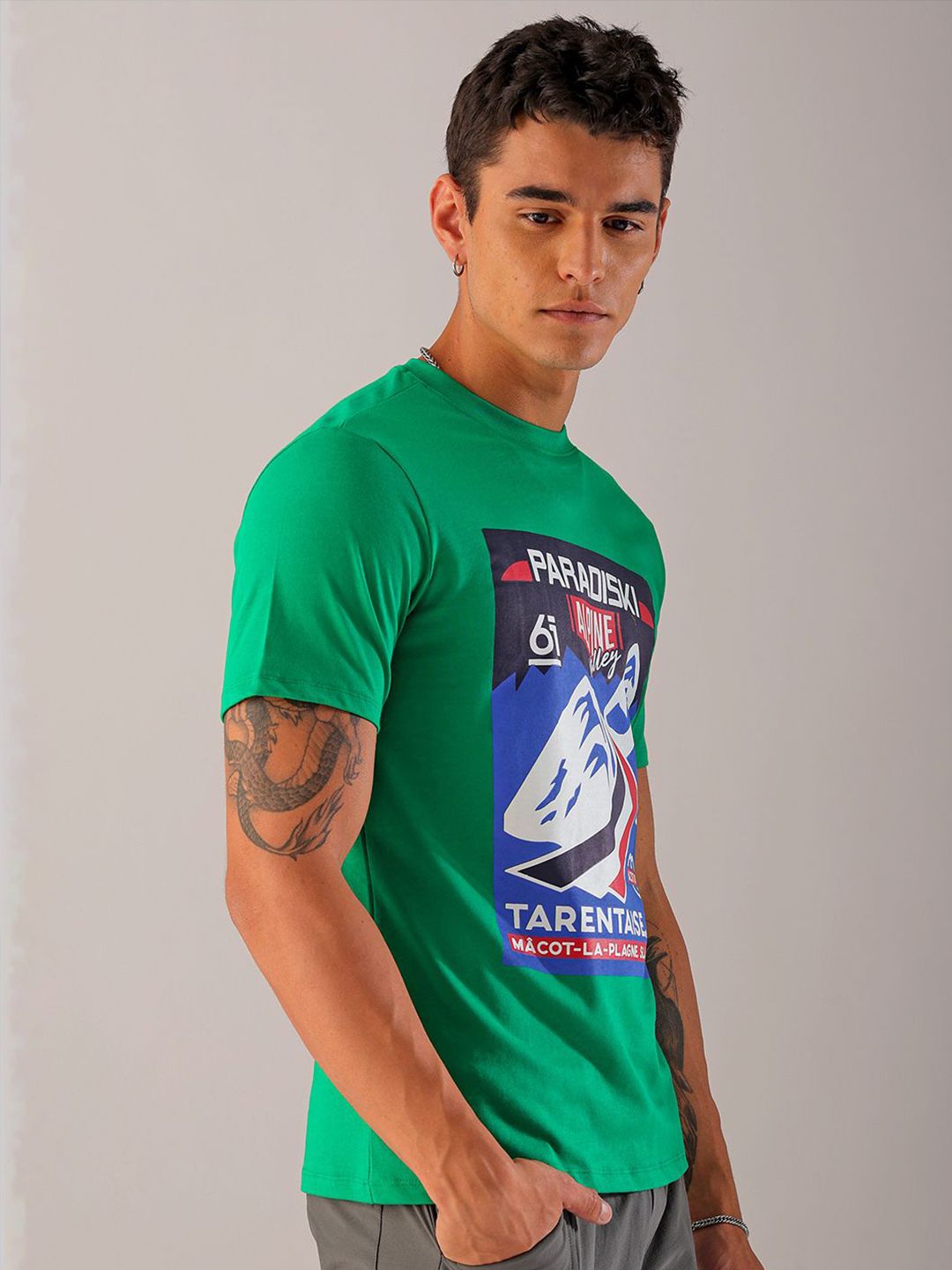 The Indian Garage Co Men Typography Printed Slim Fit T-shirt