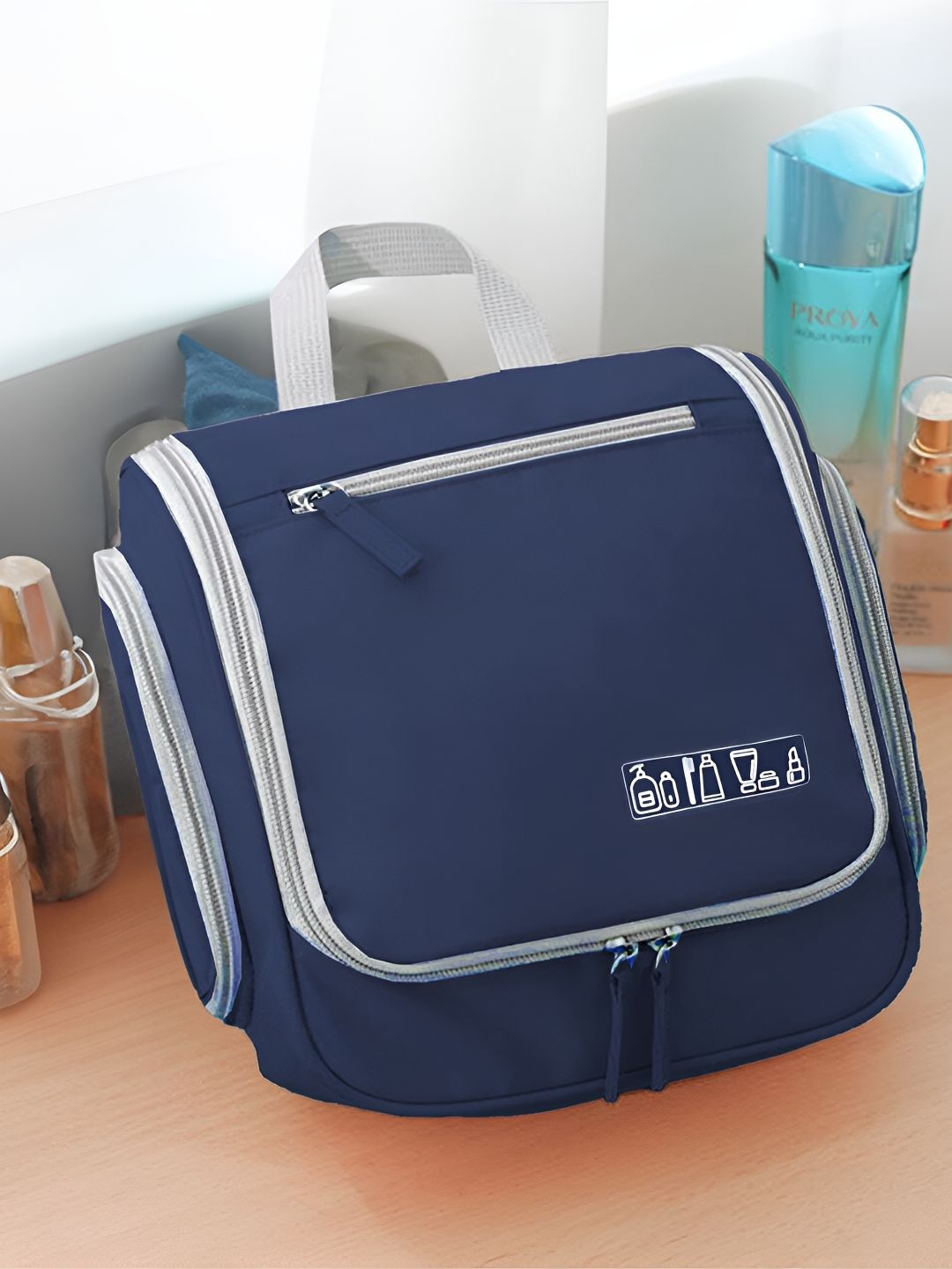 Cortina Navy Blue Water Resistant Makeup Organiser