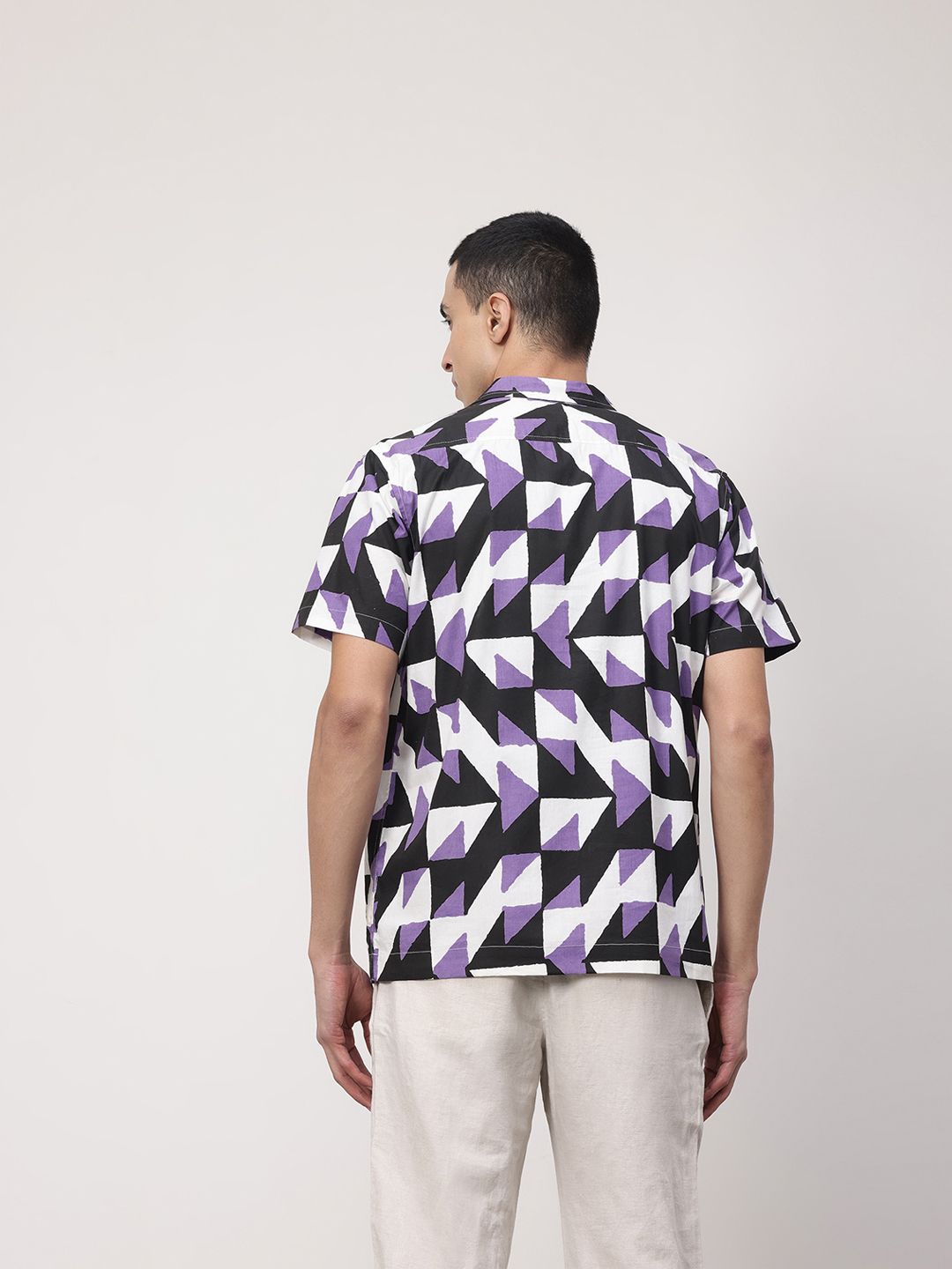 ether Artisan Pure Cotton Hand Block Printed Relaxed Fit Casual Shirt