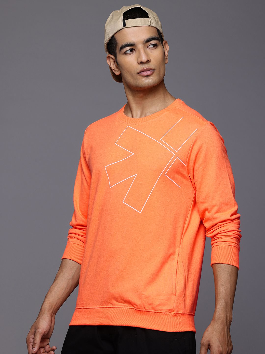HRX by Hrithik Roshan Brand Logo Printed Sweatshirt
