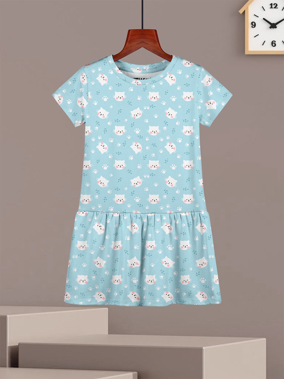 HELLCAT Girls Pack Of 2 Printed Cotton Drop-Waist Dress