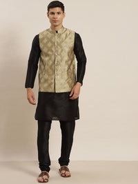SOJANYA Mandarin Collar Kurta With Churidar & Nehru Jacket