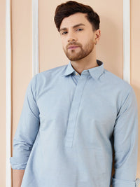 See Designs Regular Long Sleeves Shirt Collar Pure Cotton Kurta with Pyjamas