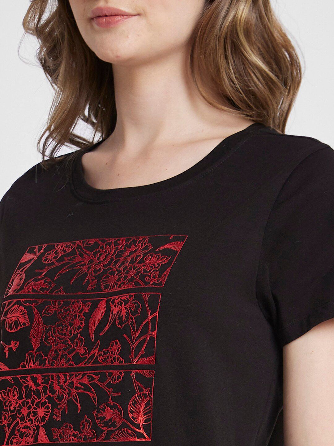 SPYKAR Floral Printed Cotton T-shirt