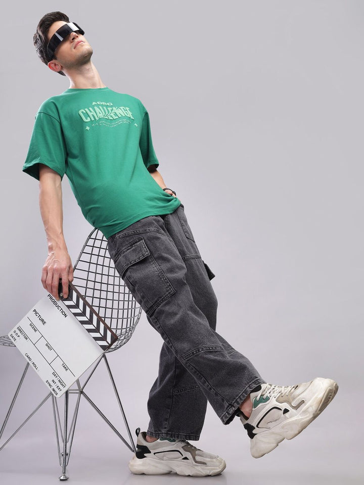 ADRO Men Typography Printed Pockets T-shirt