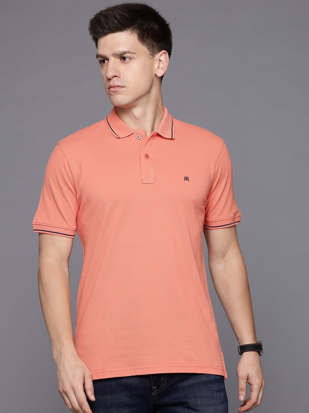 Raymond Men Polo Collar Pure Cotton T-shirt