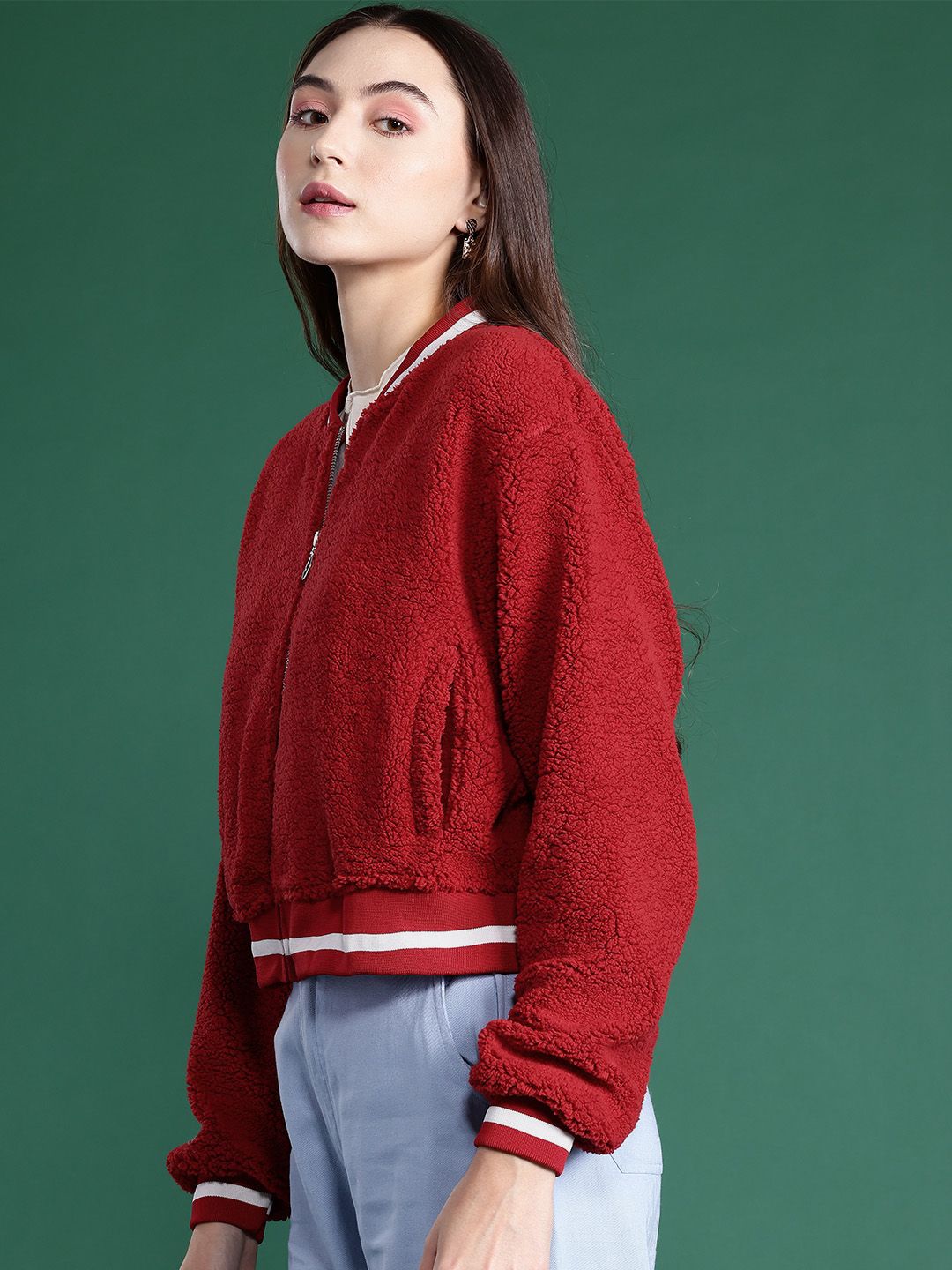 DressBerry Fleece Bomber Jacket