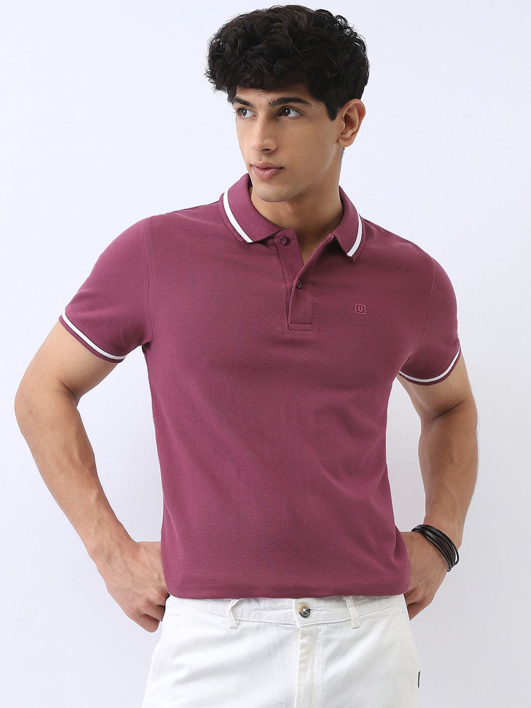 Lelaki Fesyen Urbano Pepejal T-Shirt Polo Lengan Begitu