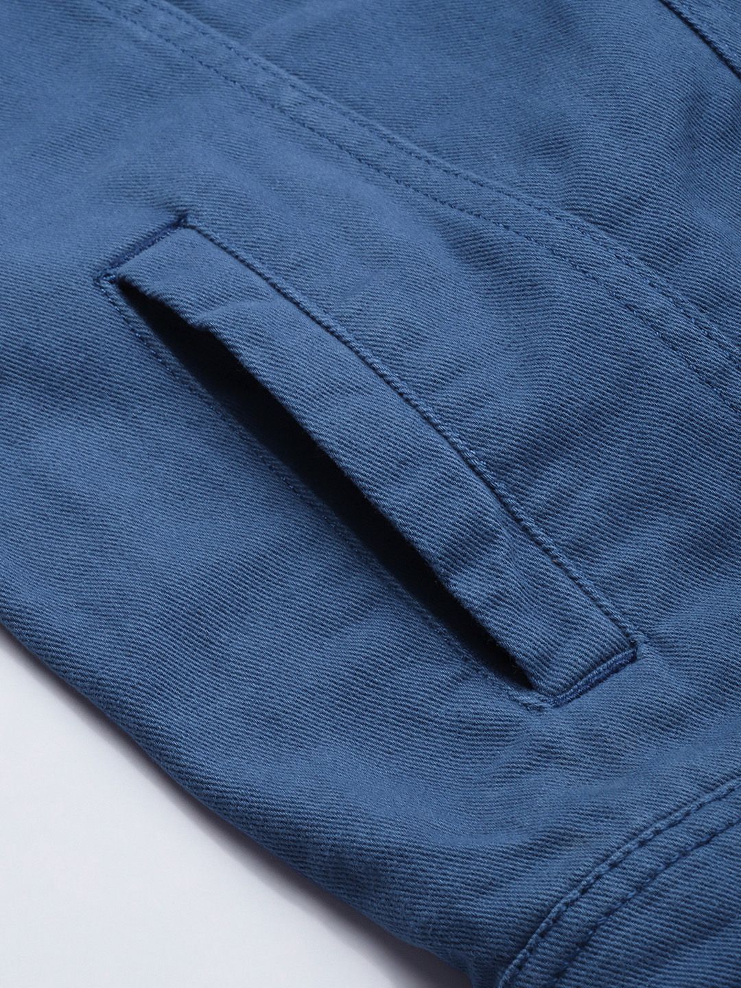 The Indian Garage Co Men Slim Fit Denim Trucker Jacket with Double Flap Pockets