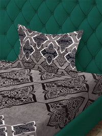Moda Rapido X KLOTTHE Brown & Grey Geometric 300 TC Single Bedsheet with 1 Pillow Covers