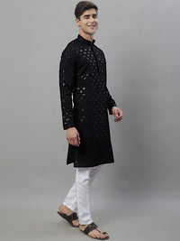 Jompers Geometric Chikankari Embroidered Kurta With Pyjamas