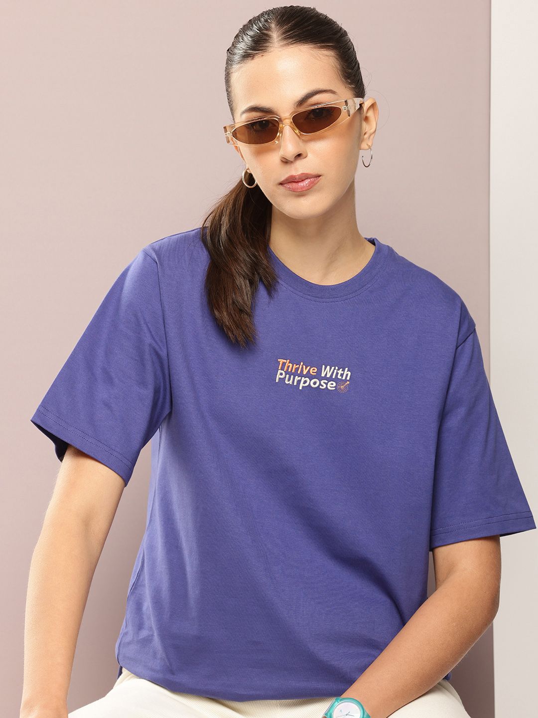 DILLINGER Typography Embroidered Pure Cotton T-shirt