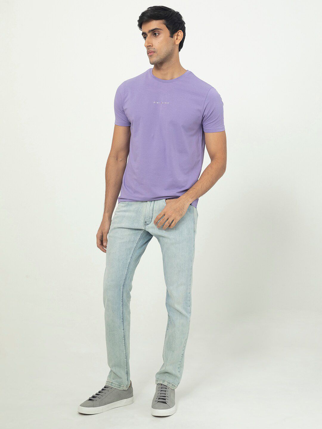 RARE RABBIT Men Rings-4 Slim Fit Solid Polo Collar T-Shirt
