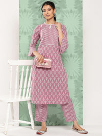 Varanga Women Ethnic Motifs Printed Regular Pure Cotton Kurta with Trousers