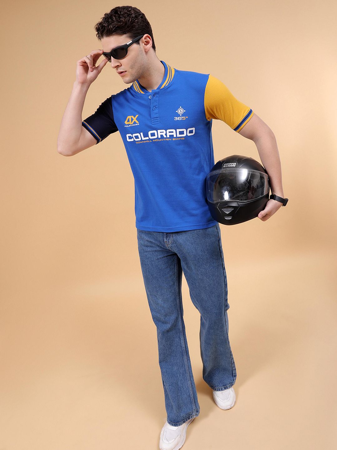 The Indian Garage Co Typography Polo Collar T-shirt
