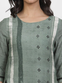 W Printed Regular Thread Work Round Neck Kurta Sets