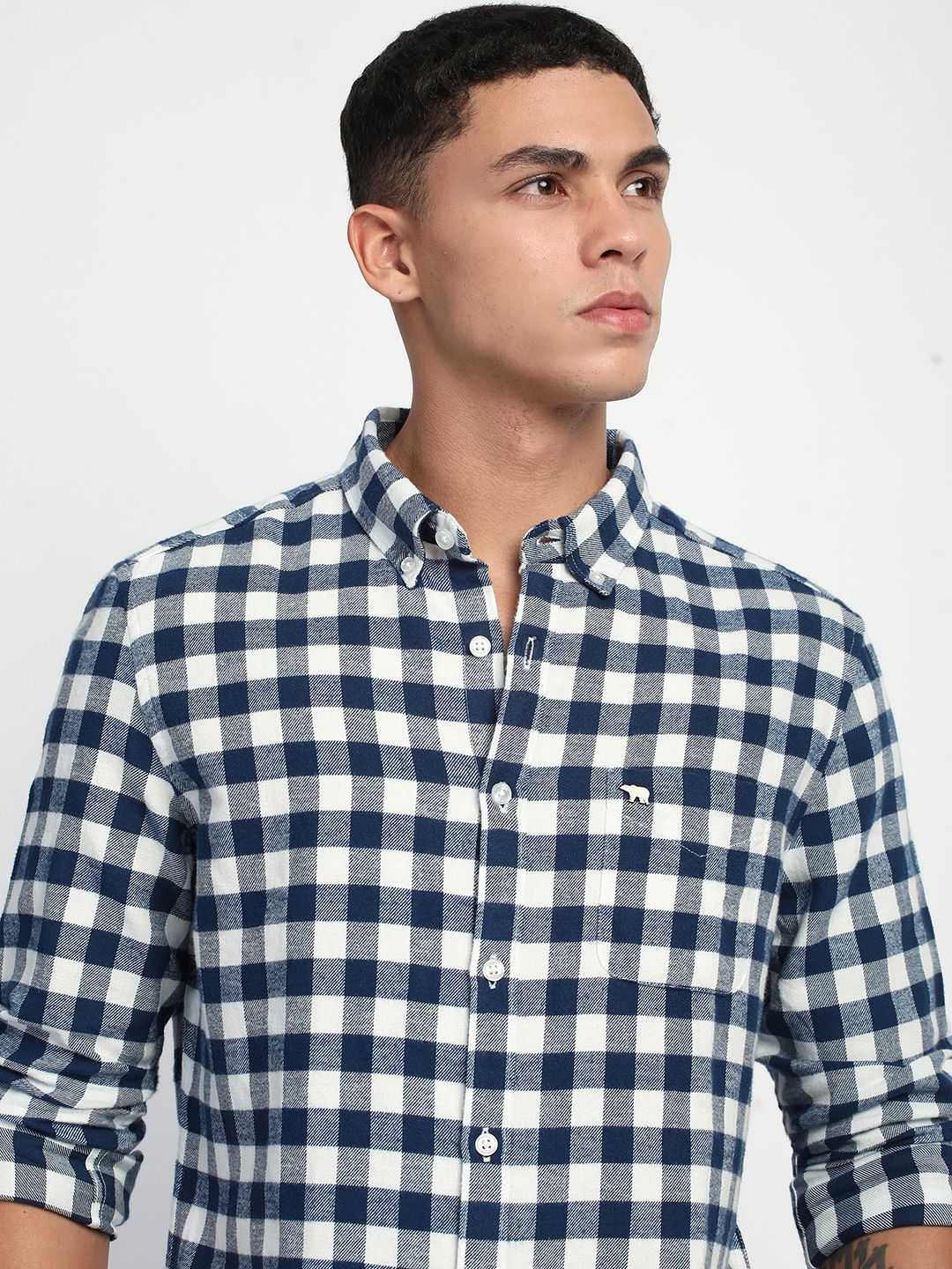 THE BEAR HOUSE Men Slim Fit Buffalo Checks Opaque Checked Casual Shirt