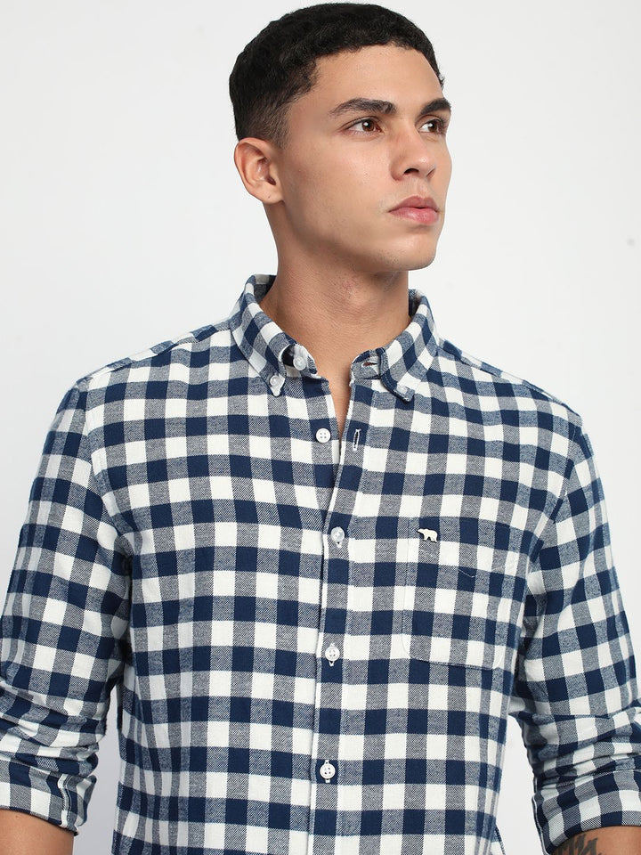 THE BEAR HOUSE Men Slim Fit Buffalo Checks Opaque Checked Casual Shirt