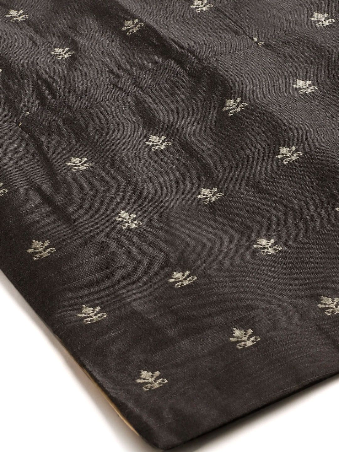 SOJANYA Men Charcoal Ethnic Motifs Kurta Set With Nehru Jacket