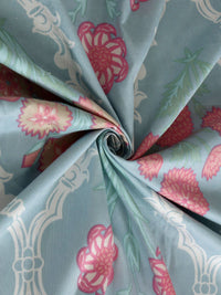 KLOTTHE Unisex Floral Blue 300 TC Fitted Double Bedsheet with 2 Pillow covers