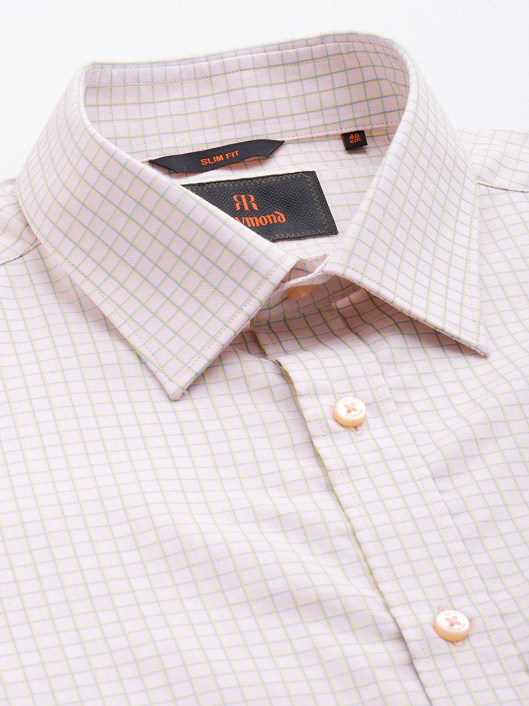 Raymond Slim Fit Grid Tattersall Checked Pure Cotton Formal Shirt