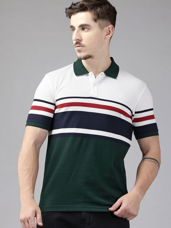 Park Avenue Colourblocked Polo Collar T-shirt