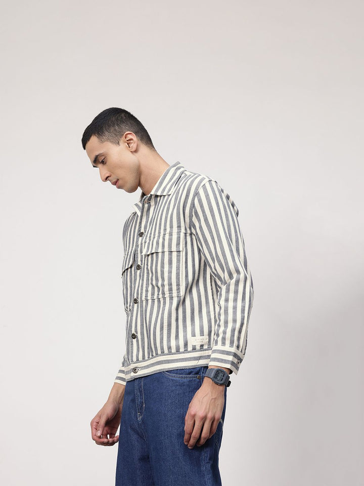 ether Zen Pure Cotton Striped Casual Shirt