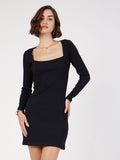 SASSAFRAS Square Neck Sheath Mini Dress