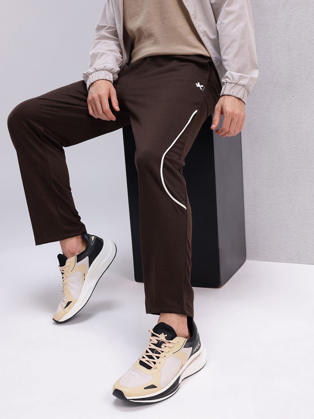 HRX by Hrithik Roshan Men Brand Logo Detail Regular Fit Lifestyle Track Pants