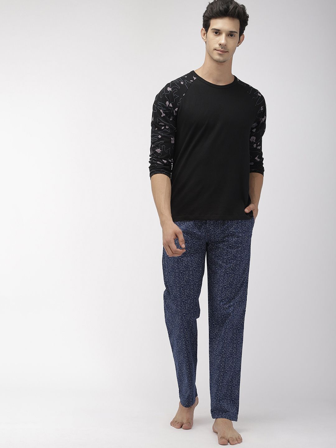 The Indian Garage Co Men Navy Blue Printed Lounge Pants