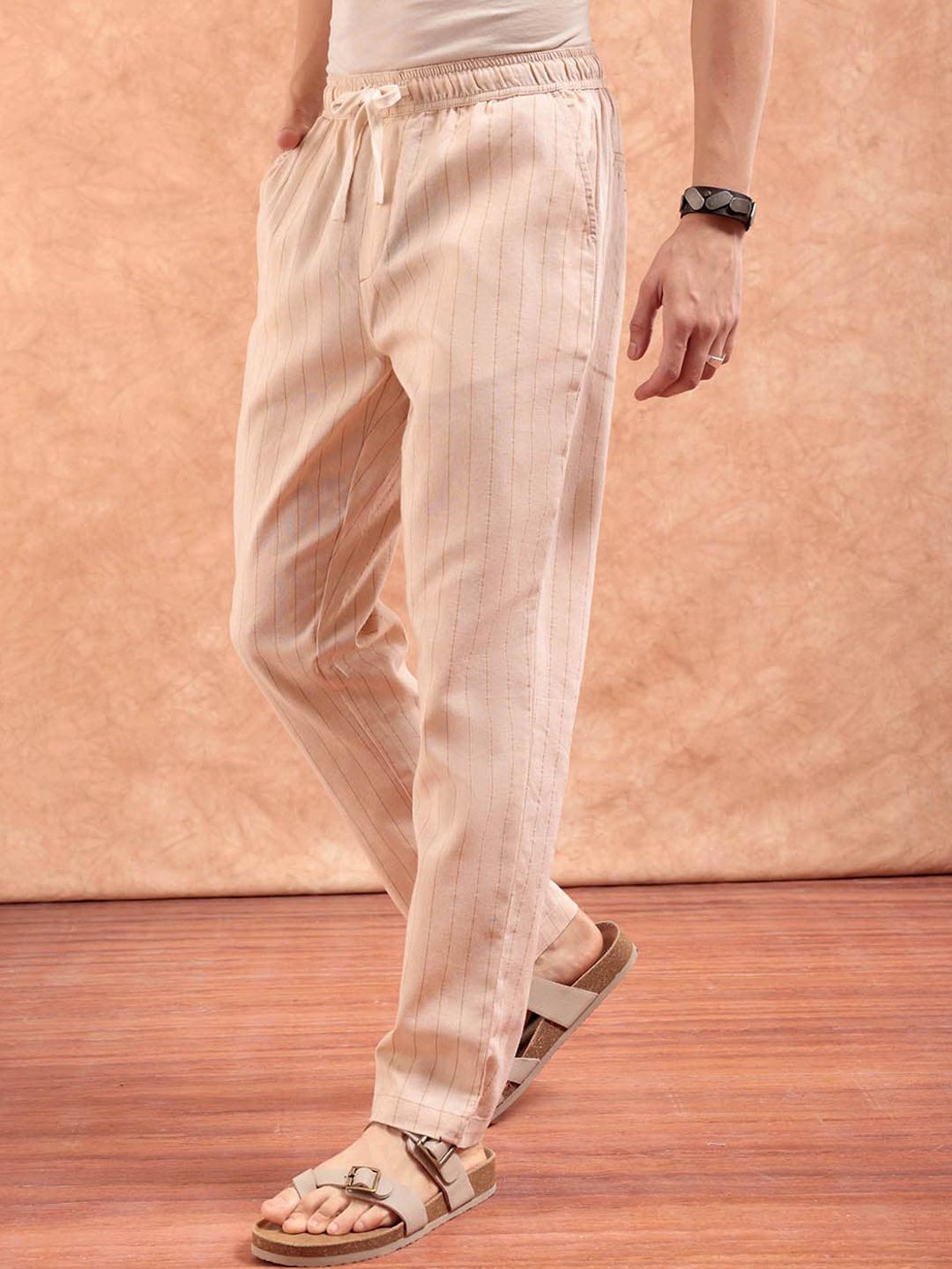 The Indian Garage Co Men Striped Trousers