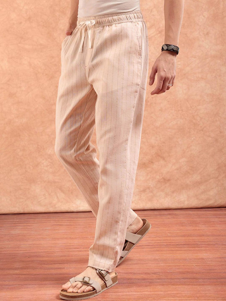 The Indian Garage Co Men Striped Trousers