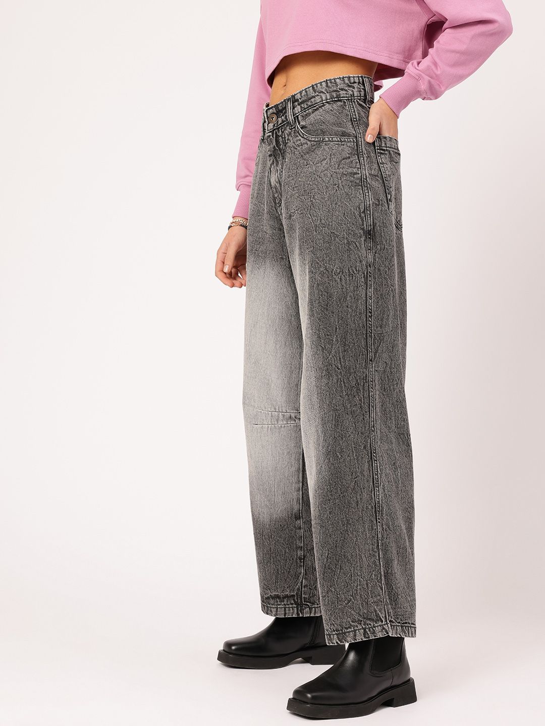 DressBerry Women Modern Classics Faded Baggy jeans