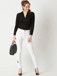 Miss Chase Women White Skinny Fit Mid-Rise Clean Look Jeans