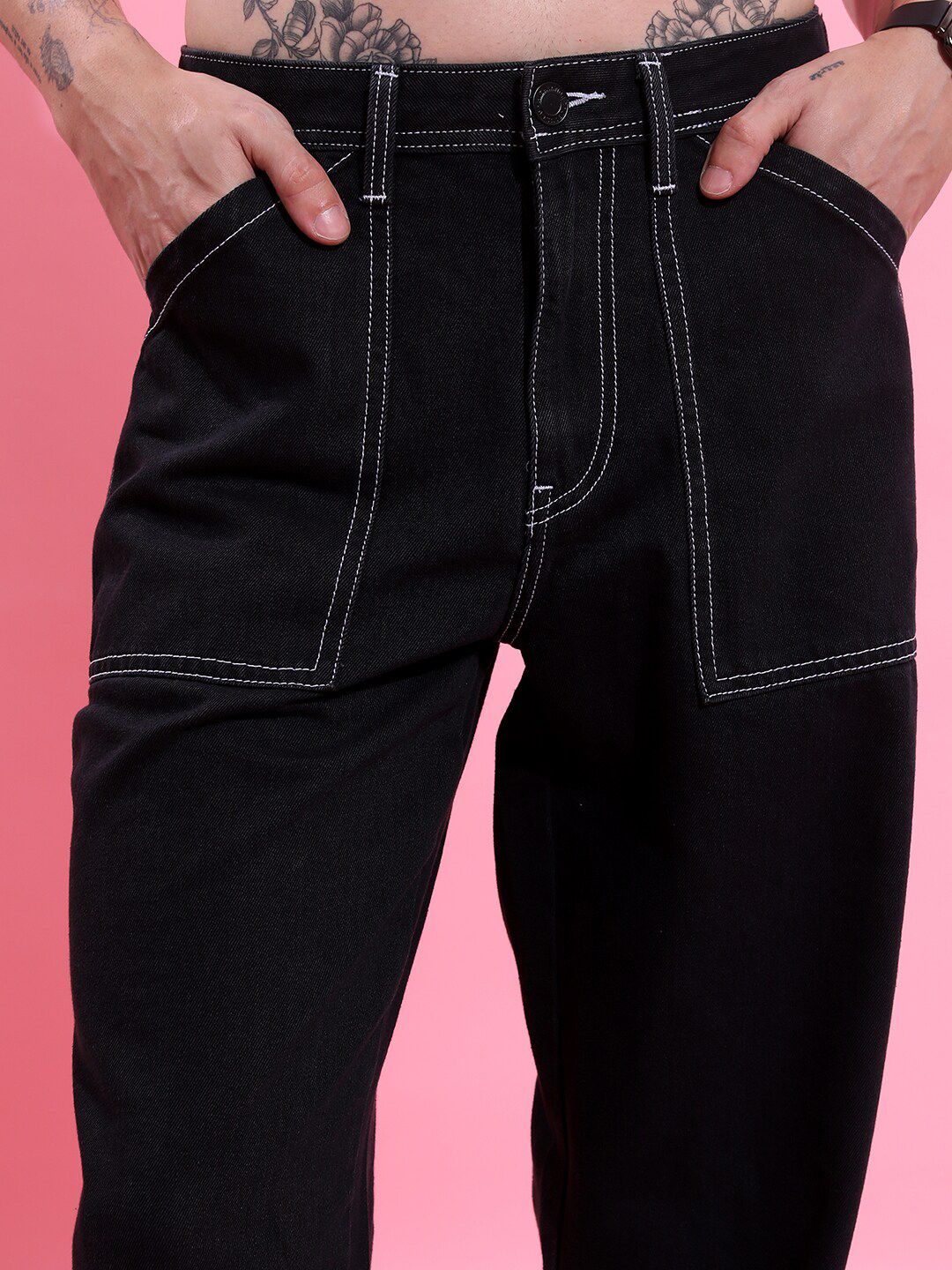 HIGHLANDER Men Straight Carpenter Fit Clean Look Cargo Jeans