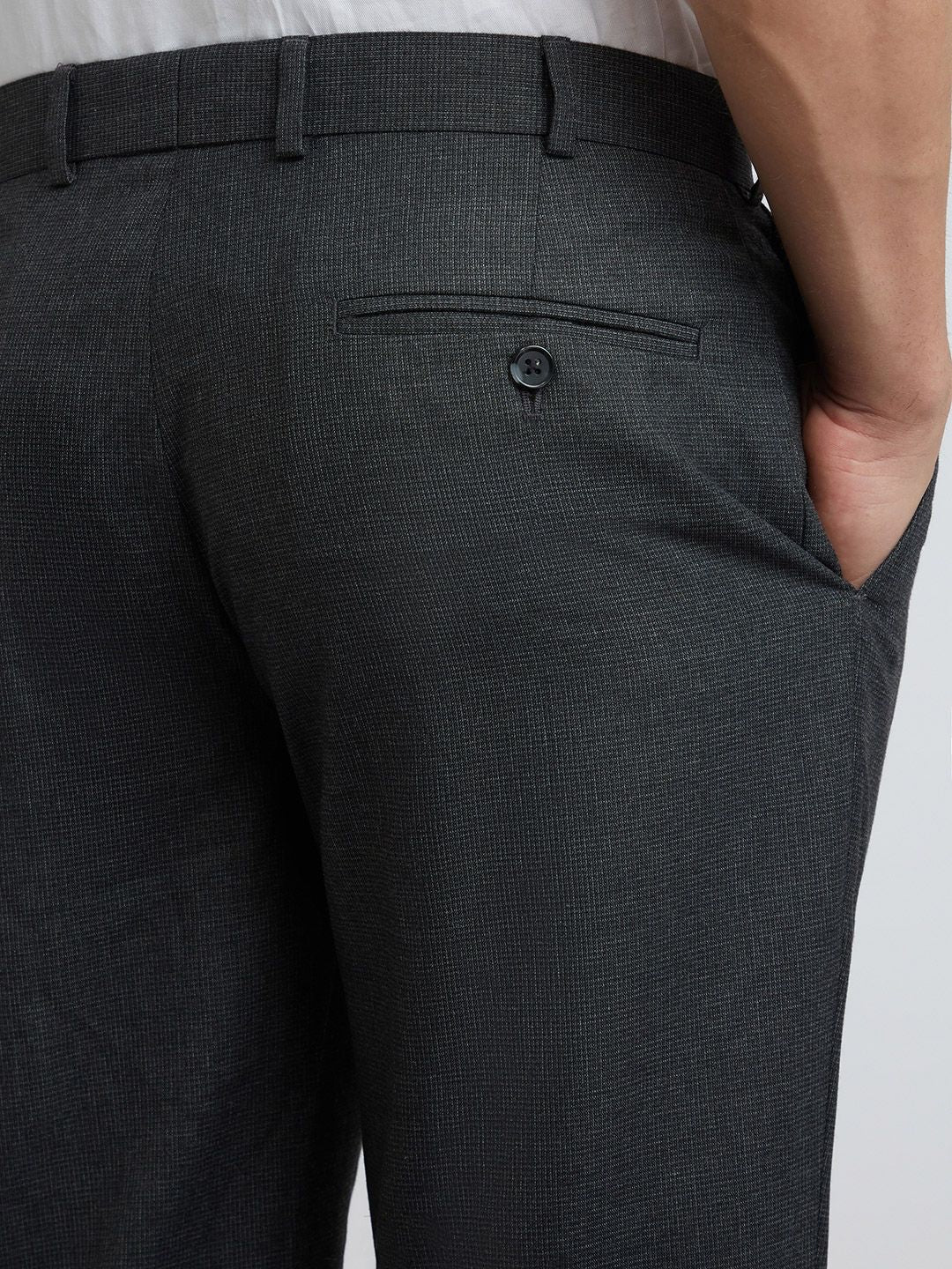 Park Avenue Men Checked Formal Trousers